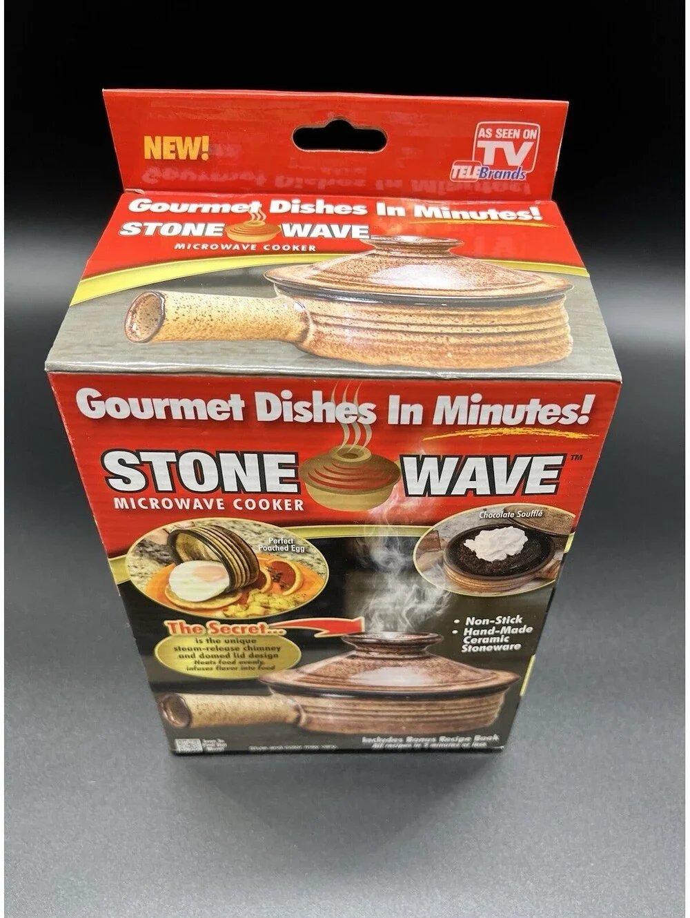 Stone Wave Microwave Cooker Seen On TV Ceramic Pot & Recipe Book NEW